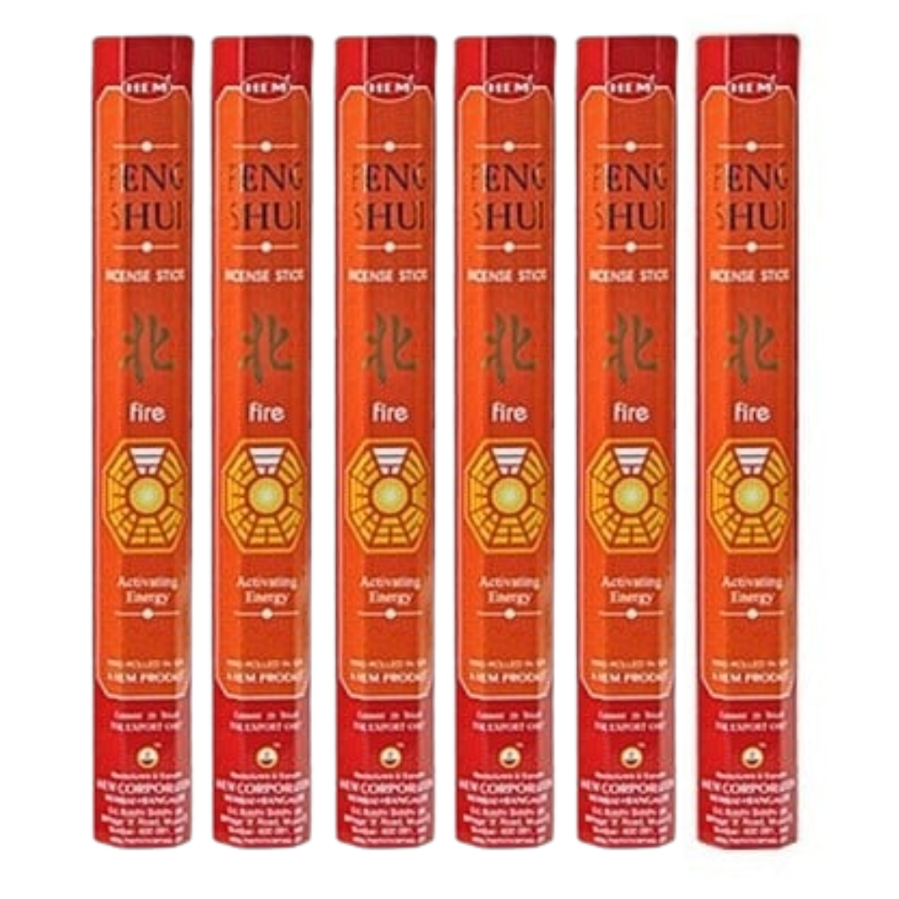 Set 6 pachete bețișoare parfumate HEM® Feng Shui, Elementul FOC, 120 buc - imagine 2