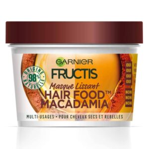 Mască de păr Garnier Fructis Hair Food Macadamia – multi-utilizare, pentru păr uscat și rebel, 390 ml