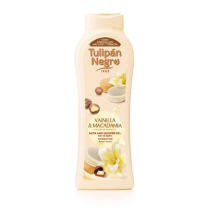 Gel de duș Tulipán Negro® Vanilla & Macadamia, 650 ml – hidratare și aromă dulce reconfortantă