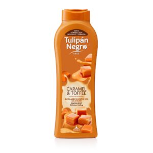 Gel de duș & baie Tulipán Negro® Caramel & Toffee, 650 ml – aromă dulce gourmandă și efect emolient