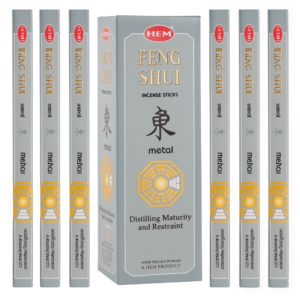 Set 6 pachete bețișoare parfumate HEM® Feng Shui Metal, 120 buc