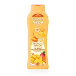 Gel de duș Tulipán Negro® Tropical Mango, aromă exotică intensă, efect revigorant și prospețime tropicală, 650 ml