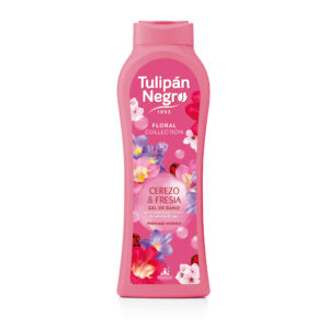 Gel de duș Tulipán Negro® Cireș și Frezie, colecția florală, parfum intens floral-fructat, curățare delicată și prospețime de durată, 650 ml