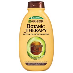 Șampon Garnier Botanic Therapy Avocado Oil & Shea Butter – nutriție profundă pentru păr uscat, ondulat și creț, fără silicon, 400 ml