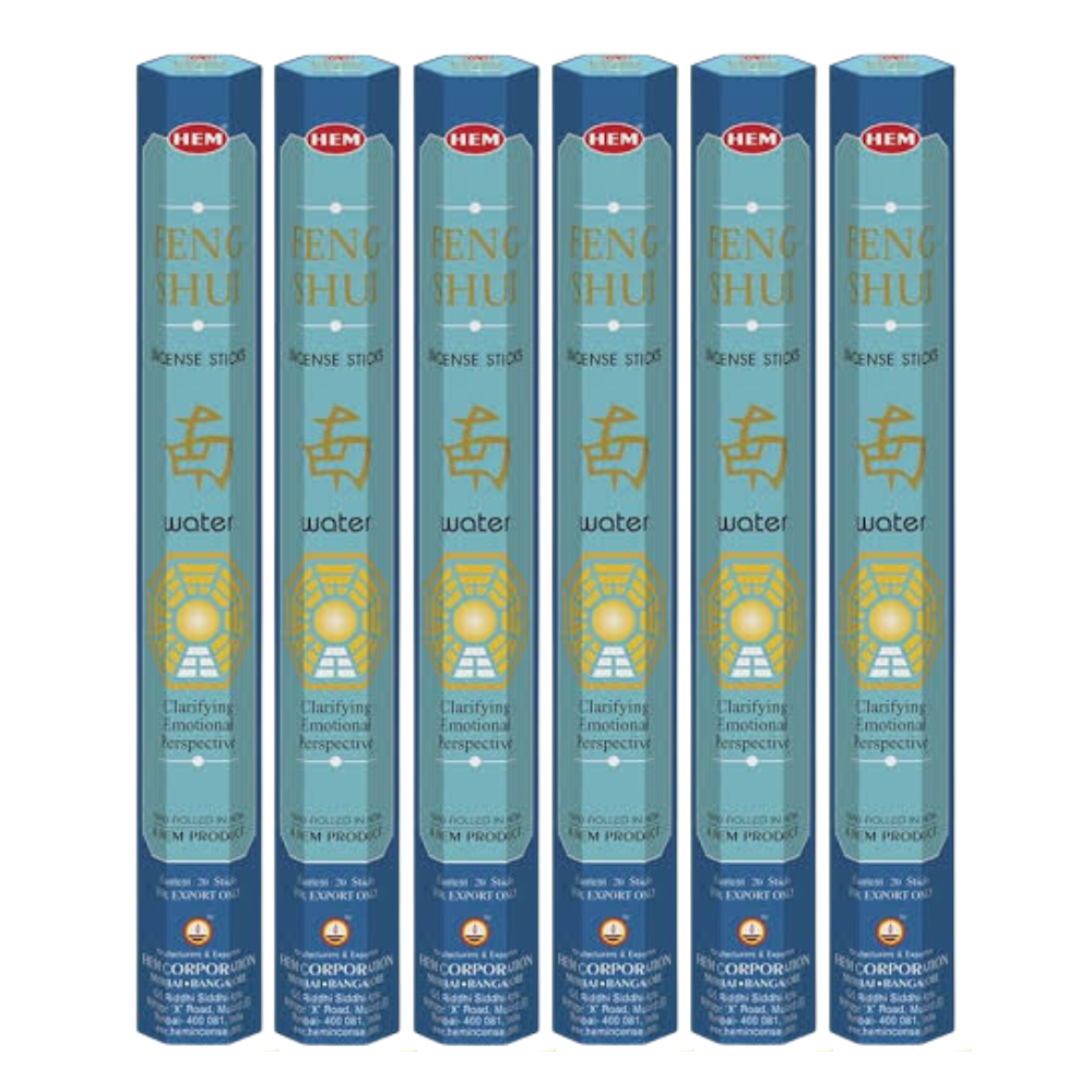 Set 6 pachete bețișoare parfumate HEM® Feng Shui APĂ, 120 buc - imagine 3