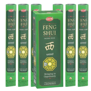 Set 6 pachete bețișoare parfumate HEM® Feng Shui LEMN, 120 buc