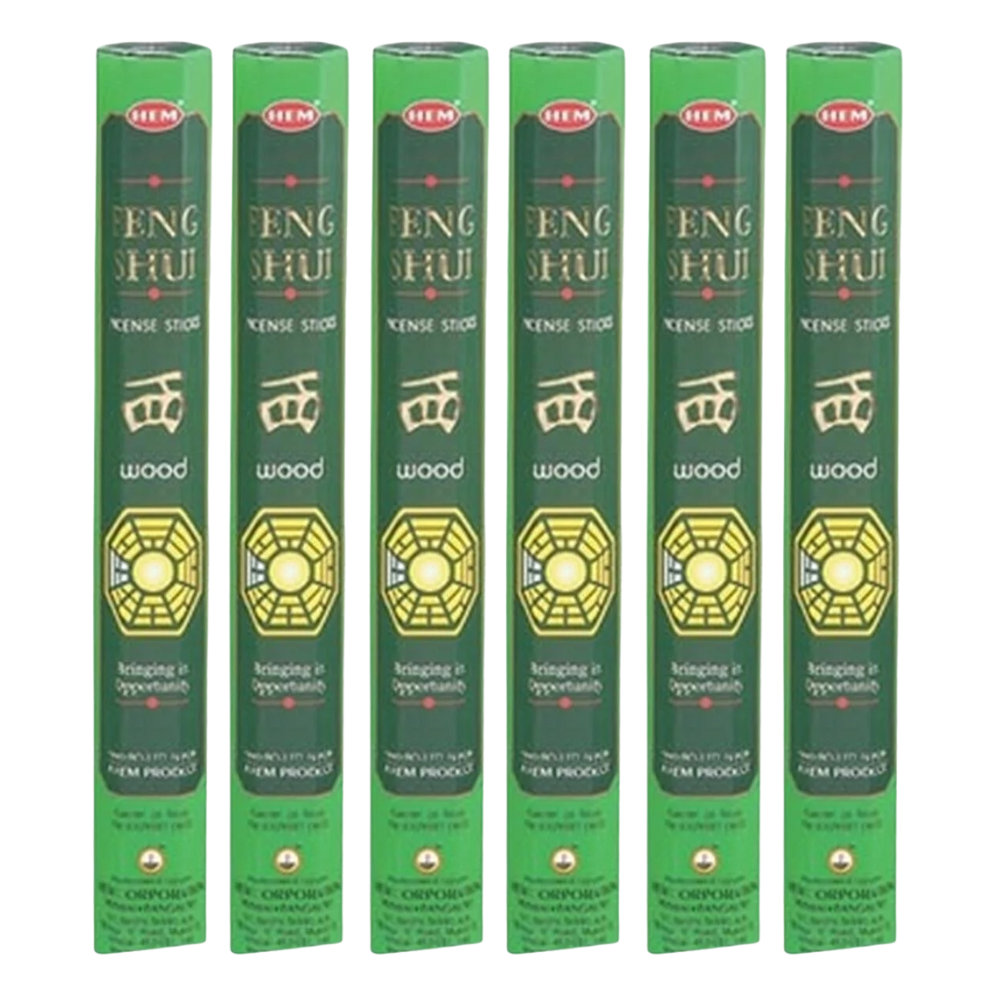 Set 6 pachete bețișoare parfumate HEM® Feng Shui LEMN, 120 buc - imagine 3
