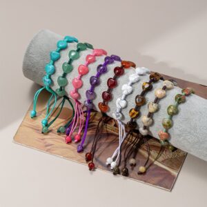 Alternative view of Brățară Handmade, din cristale naturale HOWLIT șlefuite în formă de inimă, pentru claritate mentală, reducerea stresului și anxietății