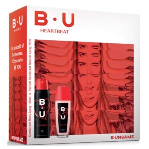 Set cadou B.U. Heartbeat – Parfum feminin 75 ml + Deo spray 150 ml, aromă floral-fructată
