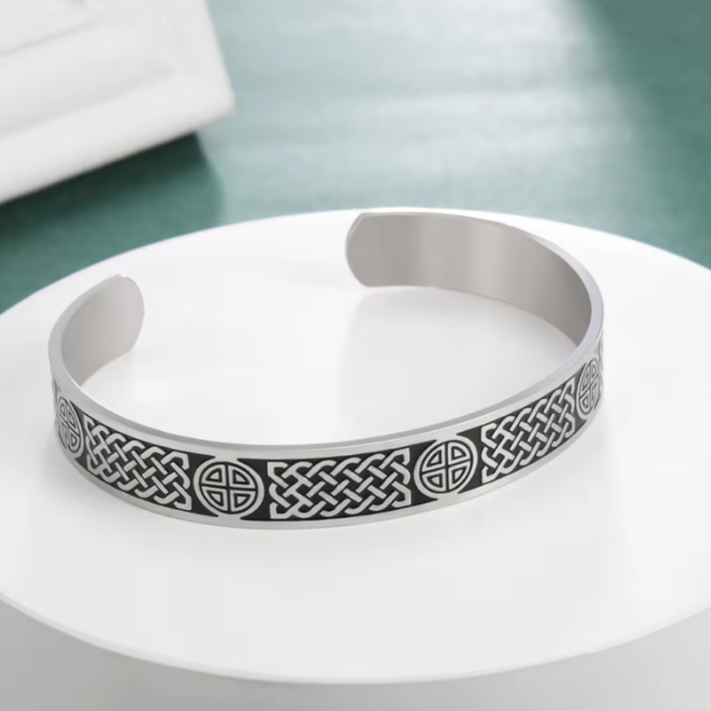 Brațară Premium din oțel inoxidabil, NODUL CELTIC, circumferință reglabilă, unisex - imagine 3