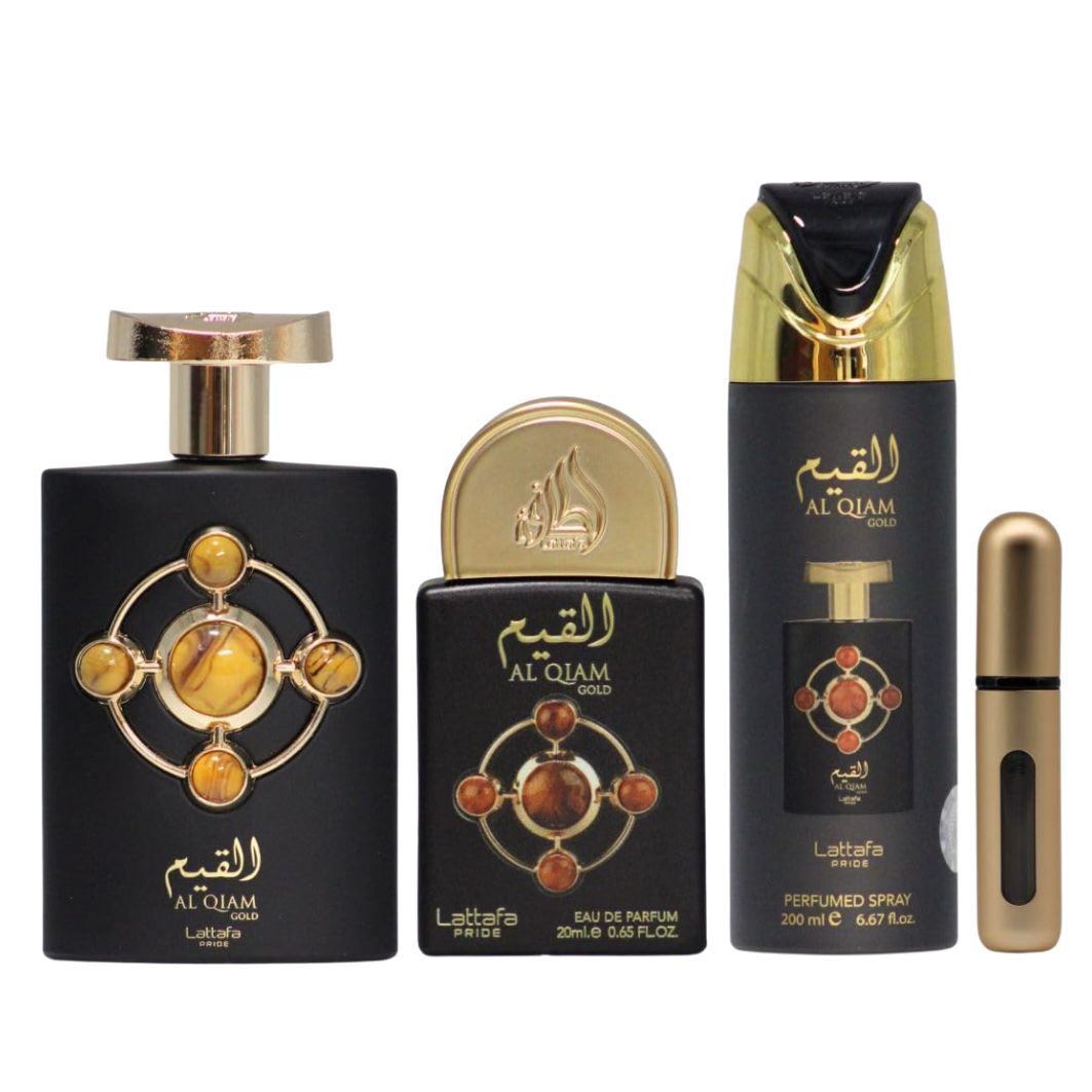 Set cadou parfum LATTAFA PRIDE® Al Qiam Gold, EDP oriental – colecție completă - imagine 3