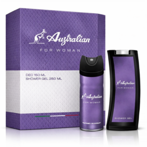 Set cadou de damă Australian Viola For Woman – Deodorant Spray 150 ml & Gel de duș 250 ml