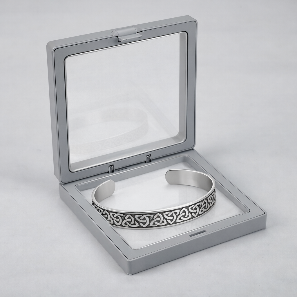 Brațară Premium din oțel inoxidabil, Nodul Celtic Continuu, circumferință reglabilă, unisex - imagine 2