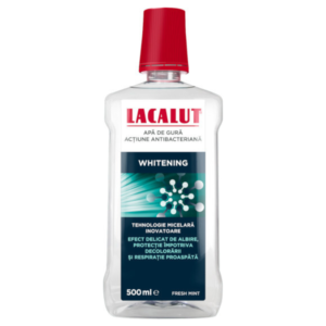 Apă de gură LACALUT® Whitening Fresh Mint, acțiune antibacteriană, 500 ml