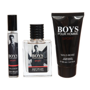 Set cadou bărbați Boys Pour Homme Sport Body Splash & After Shave, stil masculin sportiv, 20 ml + 50 ml + 90 ml, WILDE ROSE®