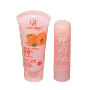 Set cadou Honey Peach – Cremă de mâini & Balsam de buze, hidratare intensă cu extract de piersică, 20 ml, Gentle Beauty®