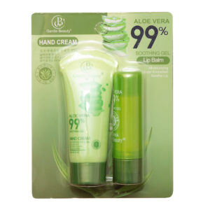 Alternative view of Set cadou Aloe Vera 99% – Cremă de mâini & Balsam de buze, hidratare calmantă, 20 ml, Gentle Beauty®