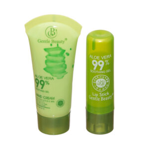 Set cadou Aloe Vera 99% – Cremă de mâini & Balsam de buze, hidratare calmantă, 20 ml, Gentle Beauty®