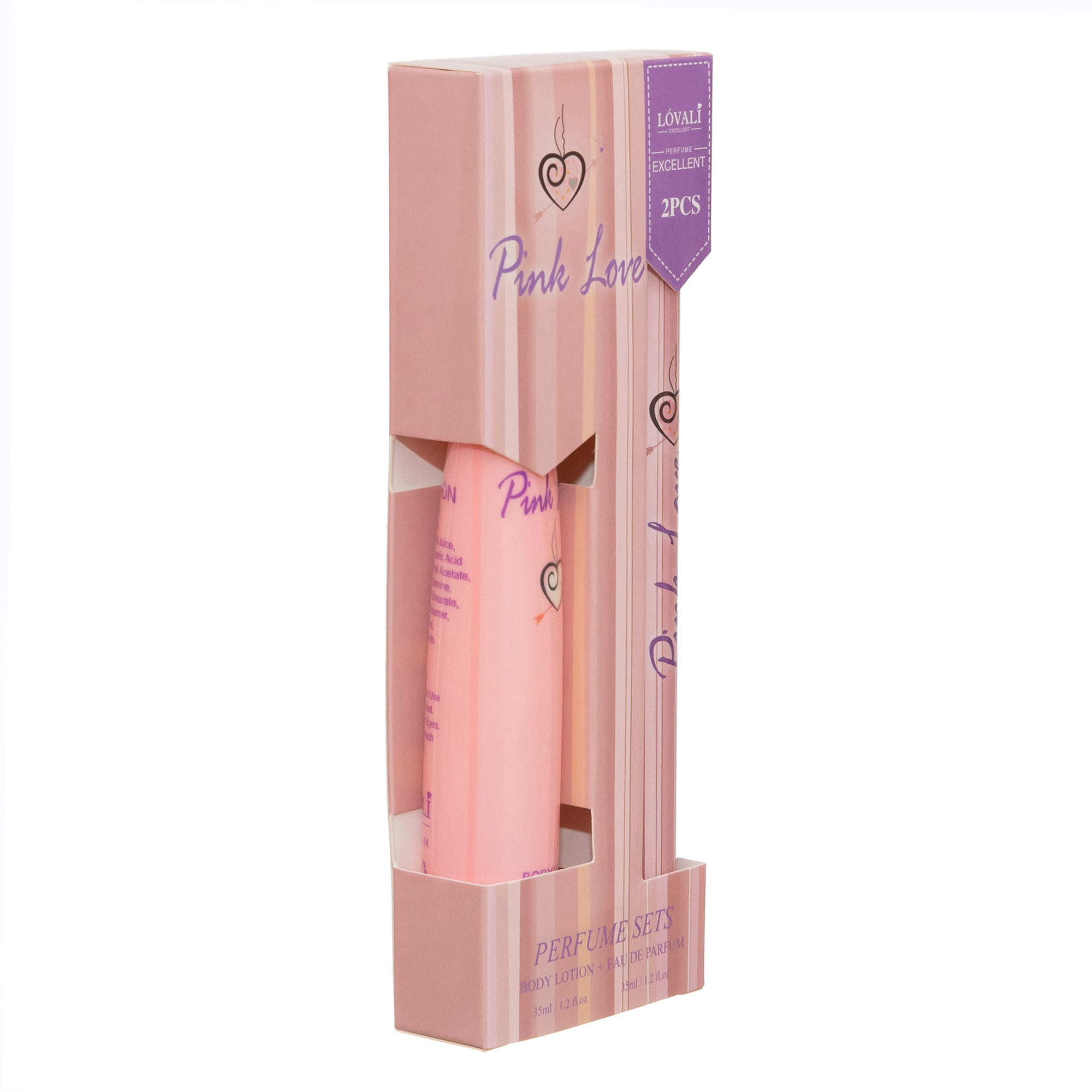 Set cadou Pink Love – Parfum spray & Loțiune de corp, aromă feminină romantică, 2 x 35 ml, Léa Luis® - imagine 2
