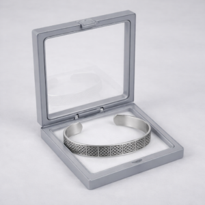 Alternative view of Brățară Premium din oțel inoxidabil, model Nod celtic pătrat, circumferință reglabilă, unisex