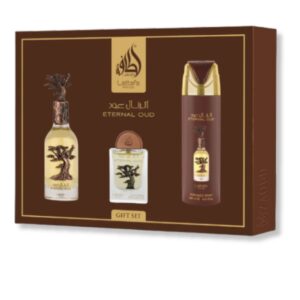Set cadou Lattafa Pride Eternal Oud – Eau de Parfum & Spray parfumat, LATTAFA®