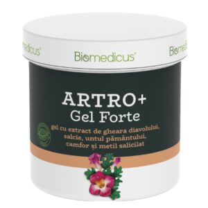 Biomedicus ARTRO+ Gel Forte – Gel pentru masaj cu gheara diavolului, salcie și camfor, 250 ml