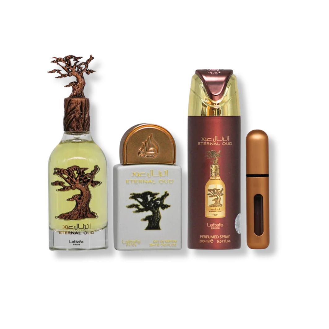 Set cadou Lattafa Pride Eternal Oud – Eau de Parfum & Spray parfumat, LATTAFA® - imagine 3