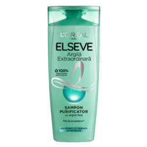 Șampon purificator pentru păr normal cu tendință de îngrășare L’Oréal Paris Elseve Argilă Extraordinară, 285 ml
