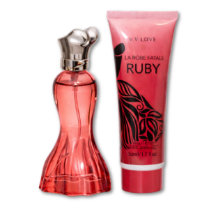 Casetă cadou femei La Robe Fatale Ruby Eau de Parfum + Body Lotion 50 ml, V.V.LOVE®