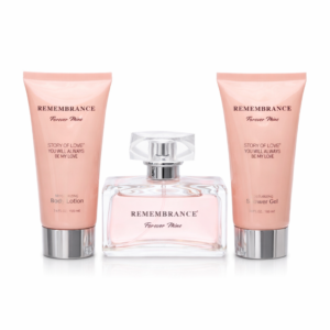 Set cadou femei Forever Mine, EDP 100 ml + Shower Gel 100 ml + Body Lotion 100 ml, REMEMBRANCE®