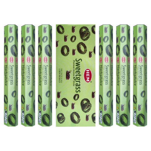 Set 6 pachete bețișoare parfumate HEM® Sweetgrass, Iarbă dulce, 120 buc - imagine 2
