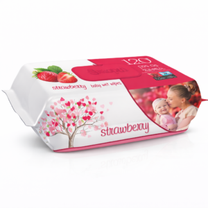 Șervețele umede Sleepy® Strawberry, 120 bucăți – curățare delicată și prospețime cu parfum de căpșuni