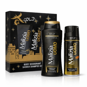 Set cadou bărbați Malizia Uomo Gold®, Deodorant + Shower Shampoo Gel