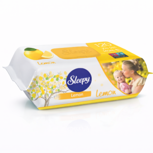 Șervețele umede Sleepy® Lemon, 120 bucăți – curățare delicată și parfum de lămâie