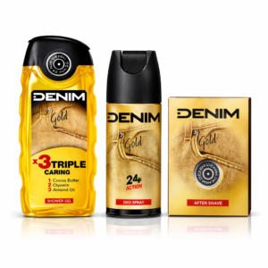 Alternative view of Set cadou bărbați DENIM® Gold – Shower Gel, Deo Spray & After Shave