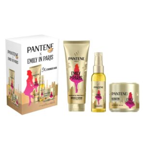 Set îngrijire păr PANTENE® Pro-V x Emily in Paris – Serum 200 ml, Ulei 100 ml & Mască Keratin 300 ml