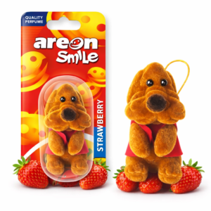 Odorizant auto Areon Smile® Căpșuni, cățeluș maro parfumat