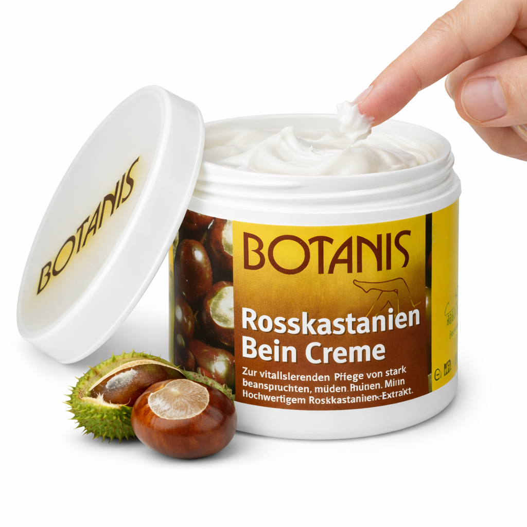 Cremă pentru picioare grele cu extract de castane Rosskastanien Bein Creme, 250 ml, BOTANIS® - imagine 2