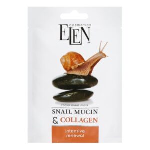 Mască facială Elen Cosmetics® Snail Mucin & Collagen, efect intensiv de regenerare