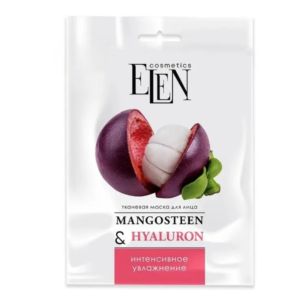 Mască facială Elen Cosmetics® cu Mangostan și Acid Hialuronic, hidratare intensivă și revitalizare