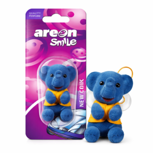 Odorizant auto Areon Smile® New Car, elefant albastru din pluș parfumat