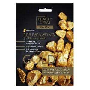 Mască facială  Beauty Derm® Gold Rejuvenating, cu aur coloidal și acid hialuronic