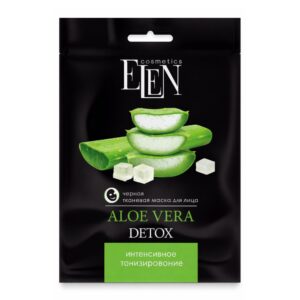 Masca facială ELEN Cosmetics® cu Aloe Vera Detox, hidratare și revitalizare intensă 