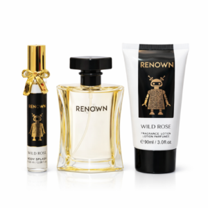 Set cadou femei Renown – Eau de Toilette 100 ml + Body Lotion 90 ml + Body Splash 20 ml, WILD ROSE®