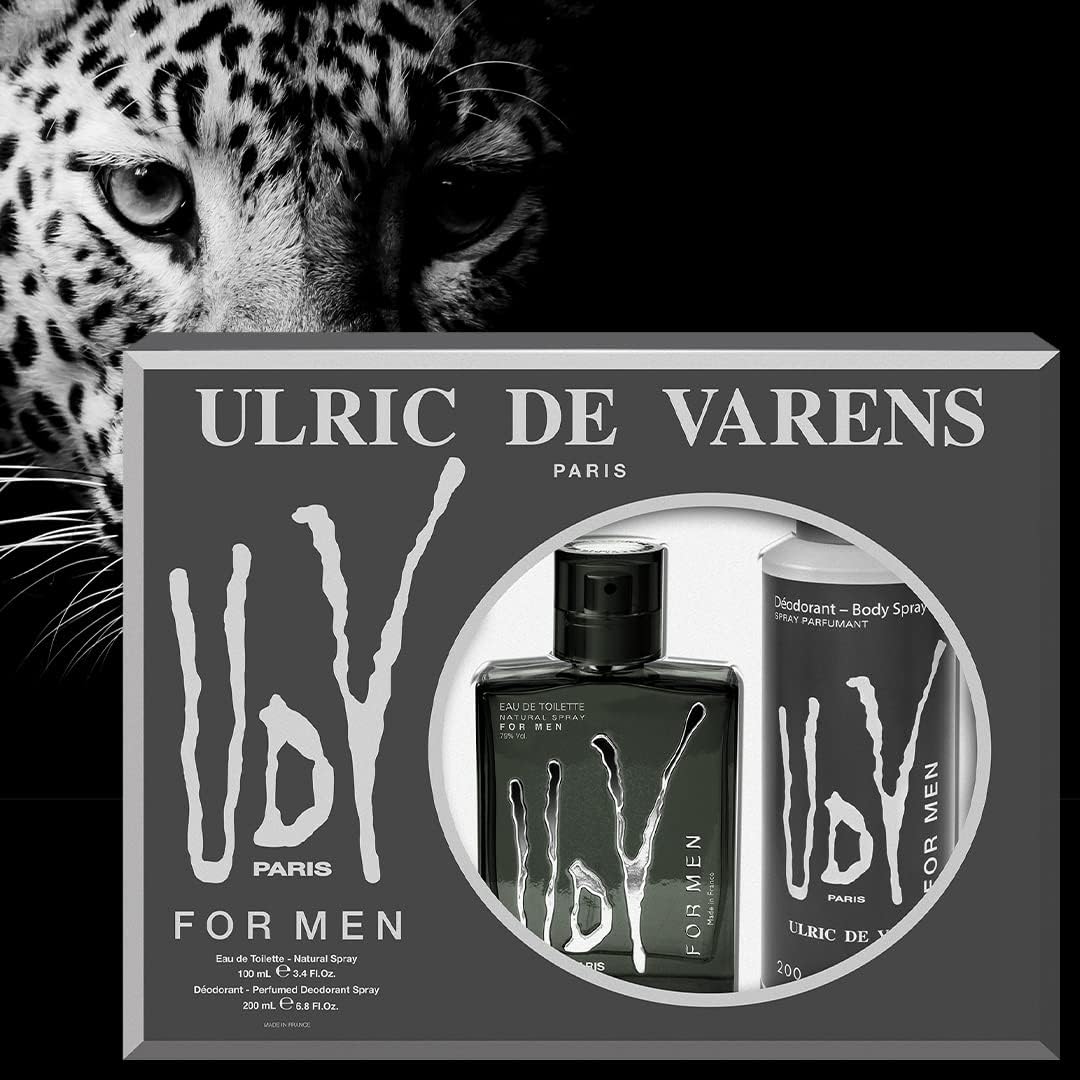 Set cadou bărbați UDV For Men, Apă de toaletă 100 ml + Deodorant 200 ml, Ulric de Varens® - imagine 3