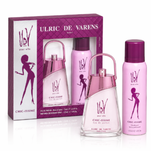 Set cadou femei Ulric de Varens Chic-Issime®, Apă de parfum 75 ml + Deodorant 125 ml