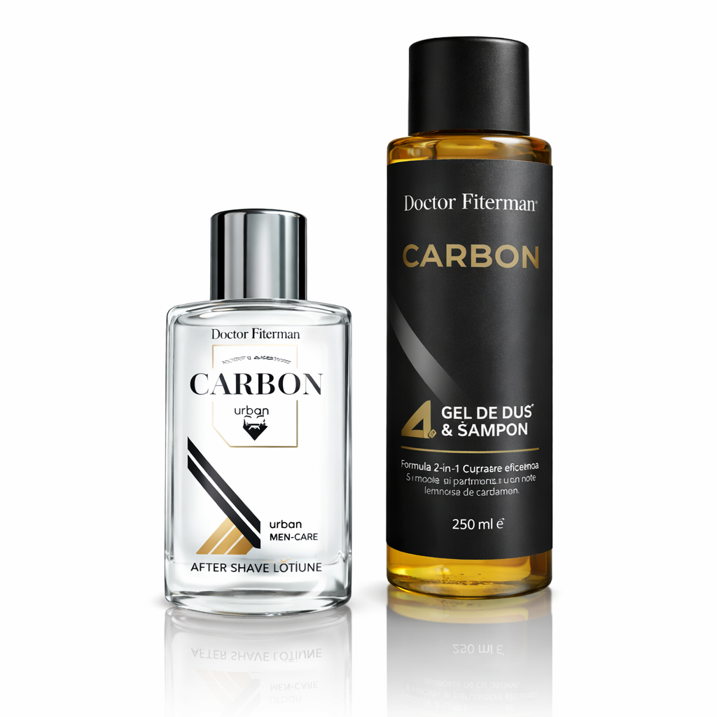 Set îngrijire bărbați Doctor Fiterman® Carbon Urban Men Care – after shave 100 ml + gel duș & șampon 250 ml - imagine 2