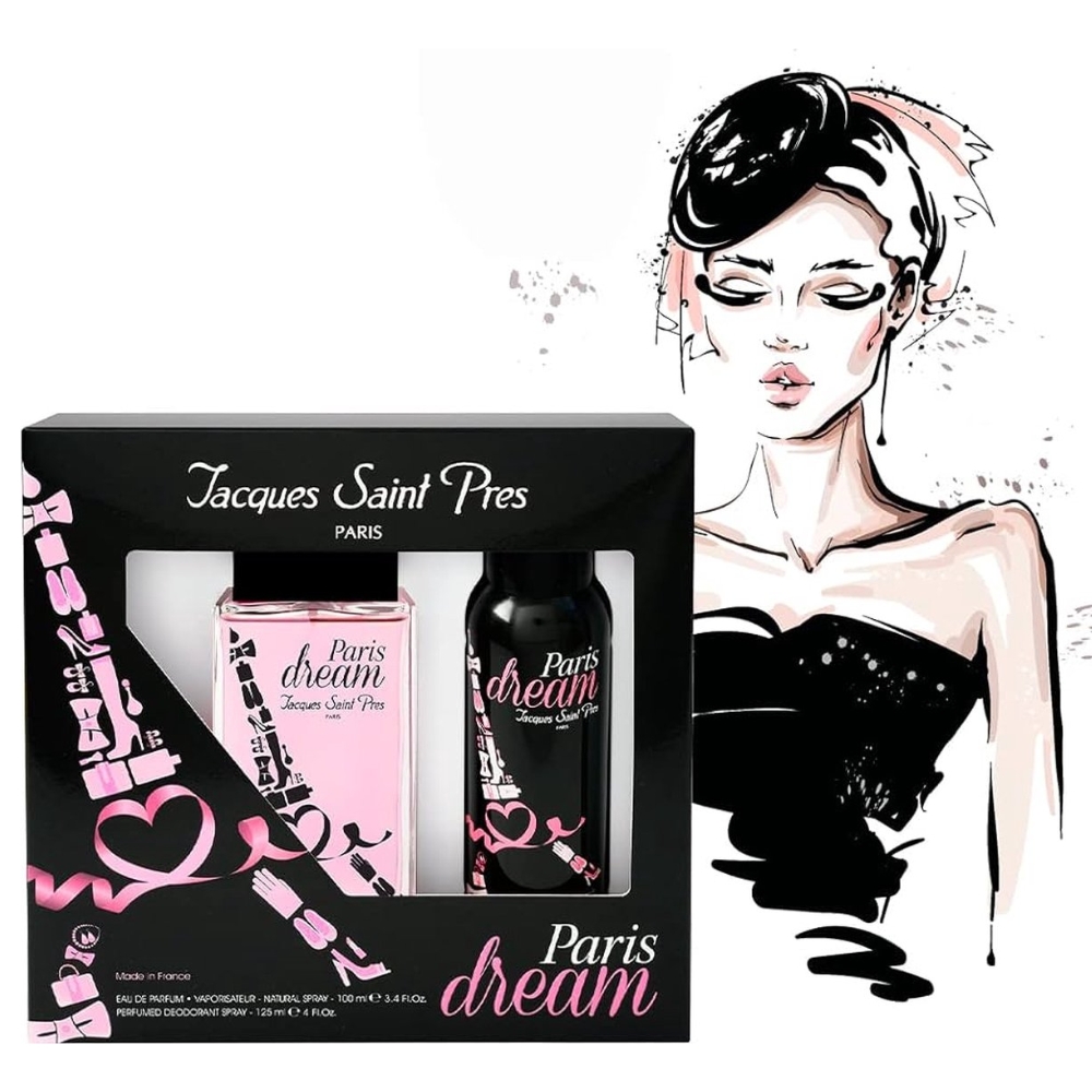 Set cadou femei Paris Dream, Apă de parfum 100 ml + Deodorant 125 ml, Jacques Saint Pres® - imagine 2
