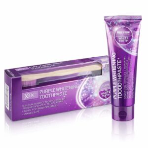 Set Pastă de dinți + Periuță, Purple Whitening XOC, efect de albire optică, 100 ml