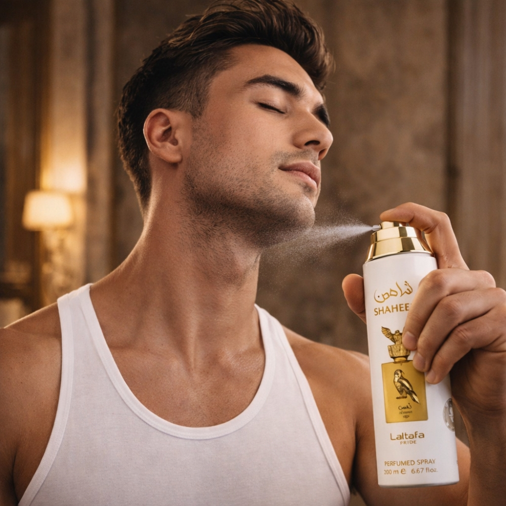 Spray parfumat unisex Shaheen Gold, 200 ml, Lattafa Pride® - imagine 3